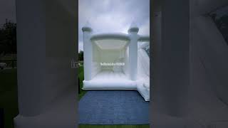 Commercial inflatable PVC white bounce house with slide combo bouncy castle with water slide [upl. by Lyrak]