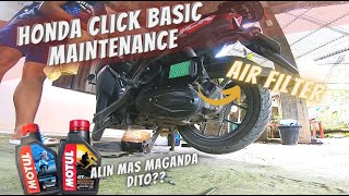 HONDA CLICK 125i BASIC MAINTENANCE  BEST TIME MAG CHANGE OIL NG MOTOR  GEAR OIL  AIR FILTER [upl. by Elbart]