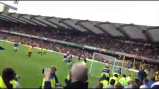 Watford 31 Leicester Away Fans Reaction Penalty Save and Goal [upl. by Zetta]