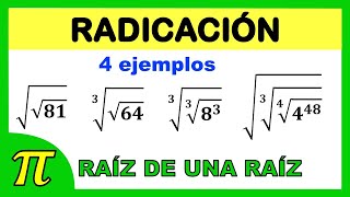 Radicación  raíz de una raíz  Radicación de radicales  ejercicios resueltos [upl. by Ovatsug]