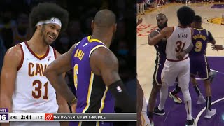 LeBron James bearhugging Jarrett Allen for no reason and getting free throws 🤭 [upl. by Ayrb918]