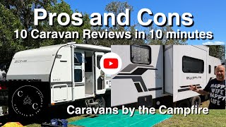 Pros amp Cons  10 Caravans reviewed in 10 minutes [upl. by Romelle329]