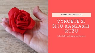 Ako vyrobiť šitú kanzashi ružu [upl. by Mikey]