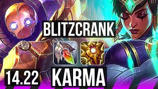 BLITZCRANK amp Ashe vs KARMA amp Jhin SUP  KR Master  1422 [upl. by Ymas]