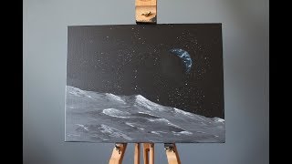 How to Paint a Simple Moonscape [upl. by Brenton986]