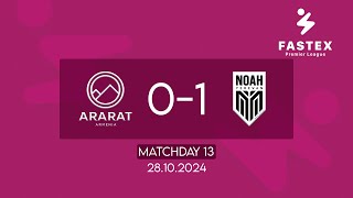 Fastex Premier League Matchday 13 FC AraratArmenia  FC Noah 28102024 [upl. by Hay139]