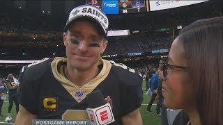 Drew Brees Emotional Interview After Record Breaking Game [upl. by Laekim566]