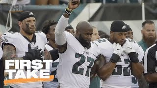 Chris Long Supports Eagles Teammate Malcolm Jenkins National Anthem Protest  First Take  ESPN [upl. by Nerrej133]