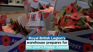 Royal British Legions warehouse prepares for this years Poppy Appeal [upl. by Lantz940]