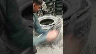 Scrap Tyre cutting viralvideo automobile trukingindustry shorts viralshorts [upl. by Ainsley]