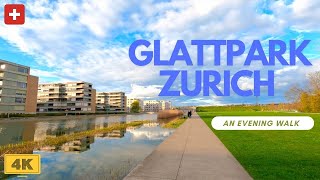 Glattpark Zurich Relaxing Evening Walk with Ambient Sounds4K [upl. by Llehcam]