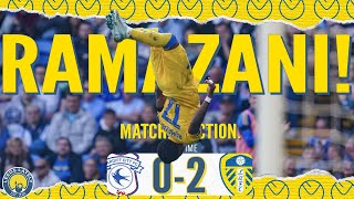 CARDIFF CITY 0  2 LEEDS UNITED RAMAZANI GETS HIS GOAL [upl. by Ayam113]