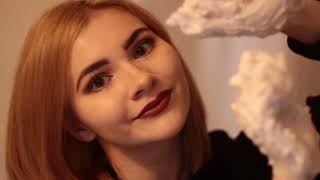 squishing shaving cream ASMR relaxing sticky sounds binaural  Cloveress ASMR [upl. by Adniuqal]