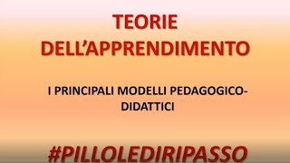 Teorie dellapprendimento  PILLOLEDIRIPASSO [upl. by Ikkim87]