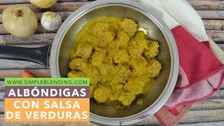 ALBÓNDIGAS CON SALSA DE VERDURAS  Receta casera de albóndigas en salsa  Albóndigas saludables [upl. by O'Shee]