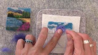 Needle Felt Landscape Needle Felting a Mini 2D Landscape Beginner Tutorial [upl. by Ellenig]