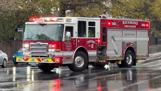 Richmond Fire Rescue  Engine 3 Responding x2 [upl. by Ahsehat]