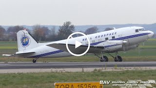 Basler BT67  Bell Geospace Aviation CFTGI  takeoff at Memmingen Airport [upl. by Airasor]