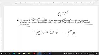 Derating conductor ampacity and finding conduit size [upl. by Thorner]