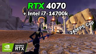 RTX 4070  Intel Core i714700k Fortnite 240FPS Cap  1440P  Performance Mode [upl. by Ytirev]