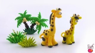 LETS CLAY Giraffe tutorial  żyrafa z modeliny [upl. by Langsdon]