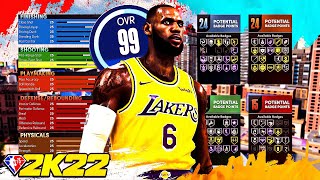 NBA 2K22 LEBRON JAMES BUILD  TWO WAY FACILITATING FINISHER BUILD [upl. by Meuser]