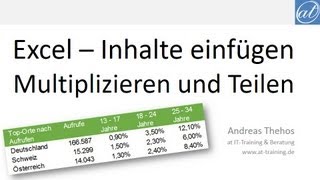 Excel  399  Über Inhalte einfügen mit ganzen Bereichen multiplizieren [upl. by Gibb55]