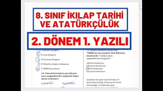 8 Sınıf İnkılap Tarihi Ve Atatürkçülük 2 Dönem 1 Yazılı Soruları [upl. by Allanson865]