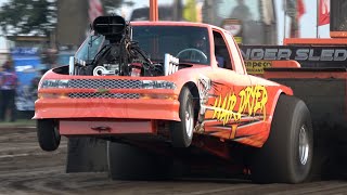 2023 Super Modified 2WD Truck Pulling NTPA Darke County Fair Pull Greenville OH [upl. by Eseyt]