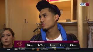 Jordan Clarkson got ejected for tossing ball at Dario Šarić in Cavaliers home loss [upl. by Adnocahs]