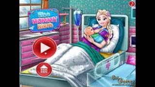 DISNEY FROZEN QUEEN ELSA BREAST FEEDING CUTE NEWBORN BABY  MOMMY BIRTH Fun Game For Kids [upl. by Eulalia]