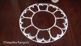 Very easy New Year 2024 kolam Rangoli Design  Sankranthi muggulu art newyear rangoli [upl. by Aihtnic]