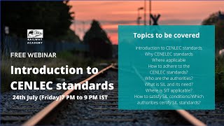 Free Webinar Introduction to CENELEC Standards [upl. by Yonatan]