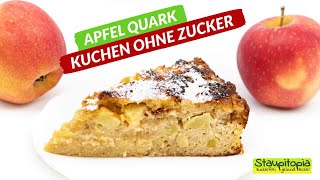 Apfel Quark Kuchen ohne Zucker  proteinreich Low Carb und super lecker 😋 [upl. by Snashall98]