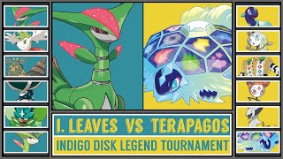 IRON LEAVES vs TERAPAGOS  Indigo Disk Legendary Pokémon Tournament Battle 3 [upl. by Novoj]