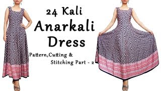 DIY Anarkali Dress with Border  Anarkali PatternCutting amp Sewing Part 2 [upl. by Cima]