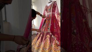 Multi color Jacard Fabric Mirror Embroidery work Designer Lehenga choli for Wedding lehenga [upl. by Leamsi979]