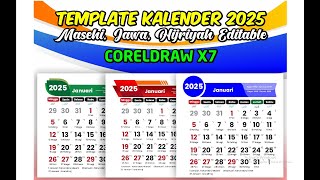 DOWNLOAD GRATIS TEMPLATE KALENDER 2025 CDR EDITABLE LENGKAP JAWA amp HIJRIYAH ISLAM [upl. by Eelsha]