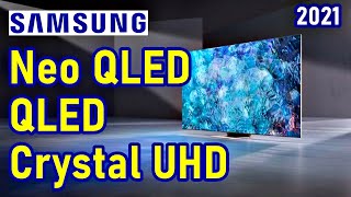 SAMSUNG Smart TVs Neo QLED miniLED 8K y 4K QLED 4K y Crystal UHD para este 2021 [upl. by Llerrut]