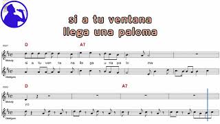 Trio Los Panchos  La paloma karaoke version sheet music for playerschorus addedYe karaoke [upl. by Draw553]