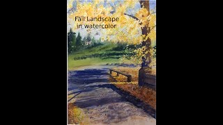 Fall Landscape in Watercolor [upl. by Iat93]