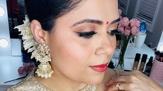 An easy amp quick makeup tutorial for Karwachauth ✨ [upl. by Eimmis]