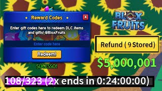 NOVO CÓDIGO 32 CÓDIGOS DE 2X XP BELI E RESET NO BLOX FRUITS 2024  blox fruit codes [upl. by Einnov]