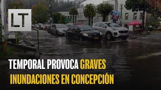 Temporal con truenos y relámpagos provoca graves inundaciones en Concepción [upl. by Heloise]