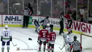 Kevin Bieksa vs Jamal Mayers Nov 6 2011 [upl. by Fem]