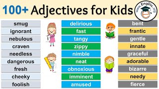 Adjectives for Kids  List of 100 adjectives for grade 234 [upl. by Yanahs]