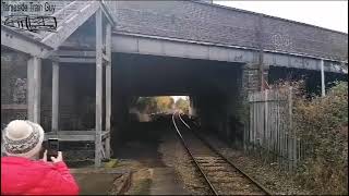 Tour train at Denton station Preston to Buxton [upl. by Aerdnwahs]