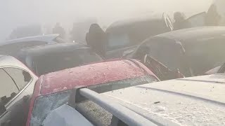 Scary Visual inside massive Calgary 50car pileup on February 9th [upl. by Grannia]