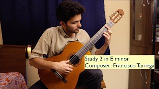 Study 2  Francisco Tarrega  E minor  Andantino  Eythor Thorlaksson  Classical Guitar [upl. by Grail]