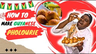 HOW TO MAKE GUYANESE PHOLOURIE  GUYANESE FOOD [upl. by Onia929]